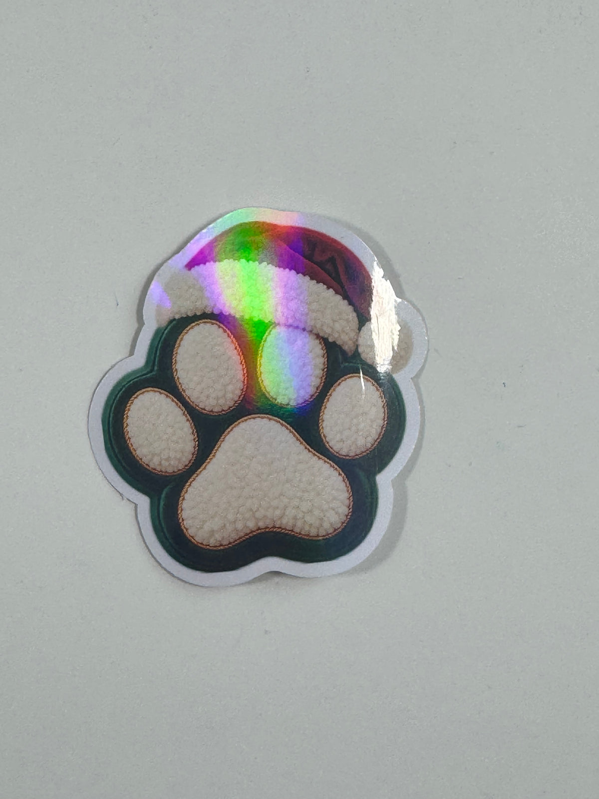Christmas Paw Holographic Sticker