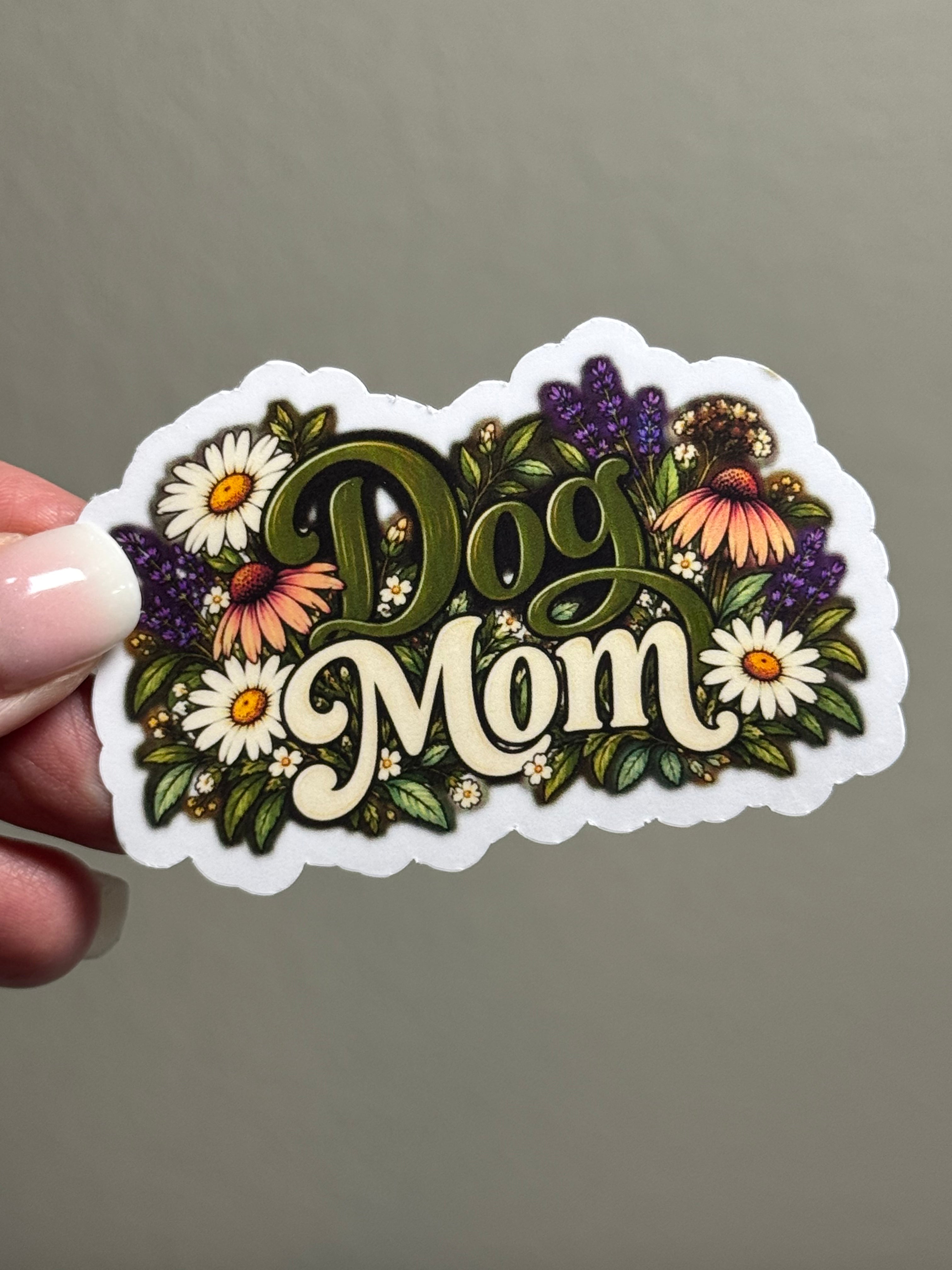 Floral Dog Mom Sticker