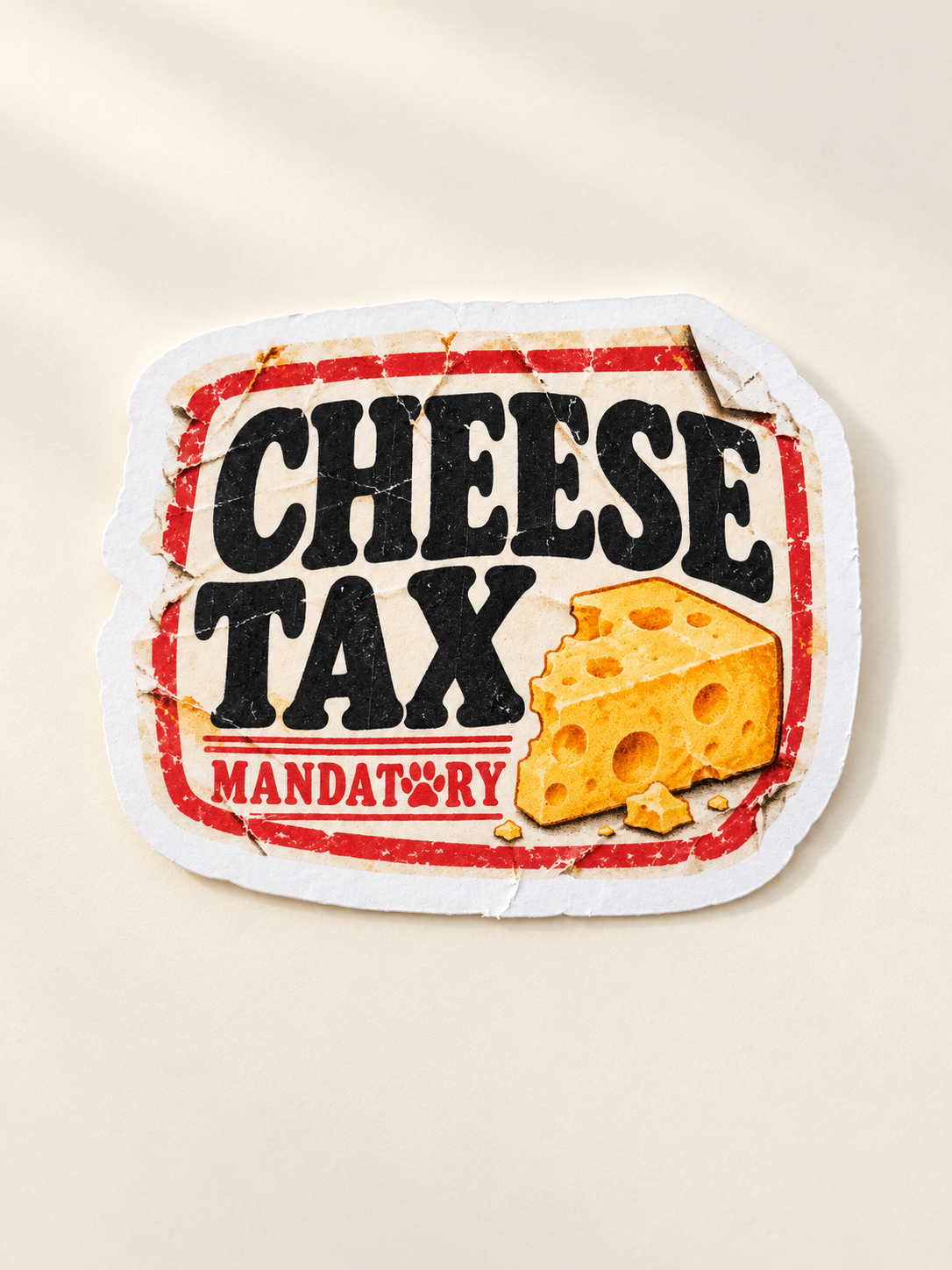 Cheese Tax Sticker