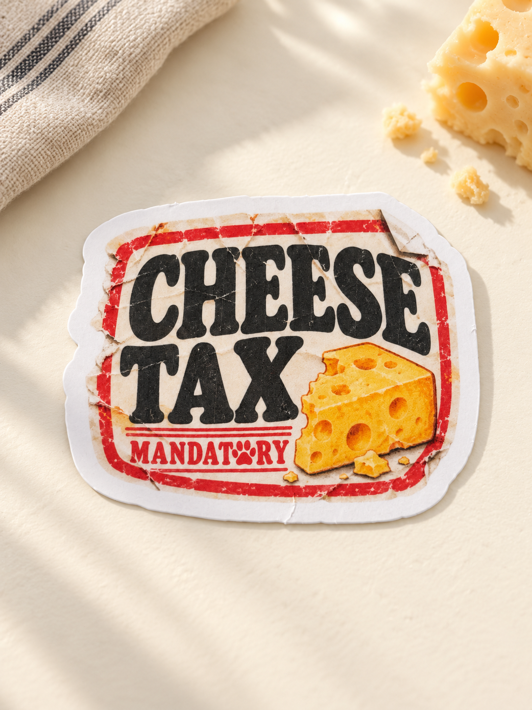 Cheese Tax Sticker