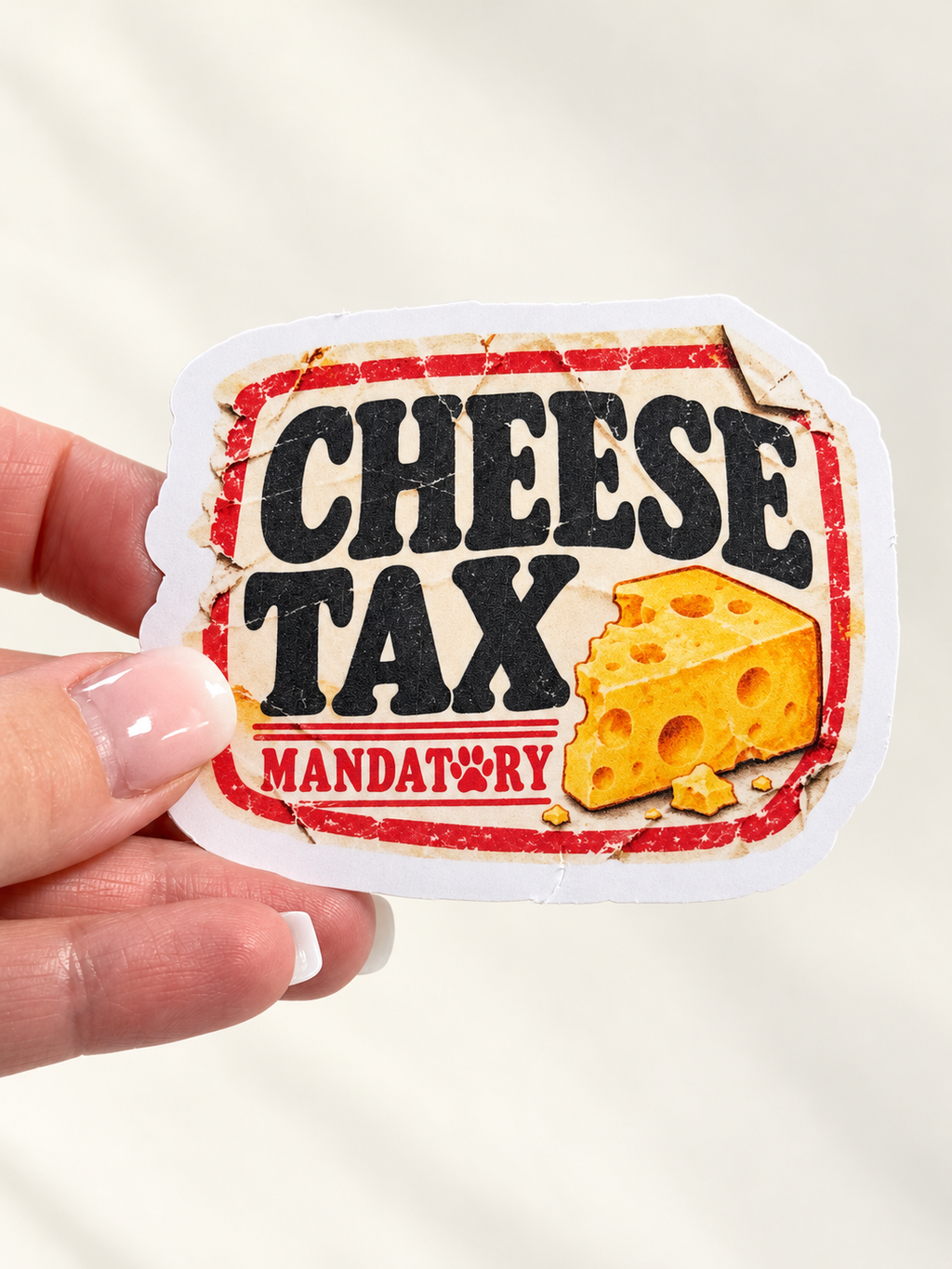 Cheese Tax Sticker