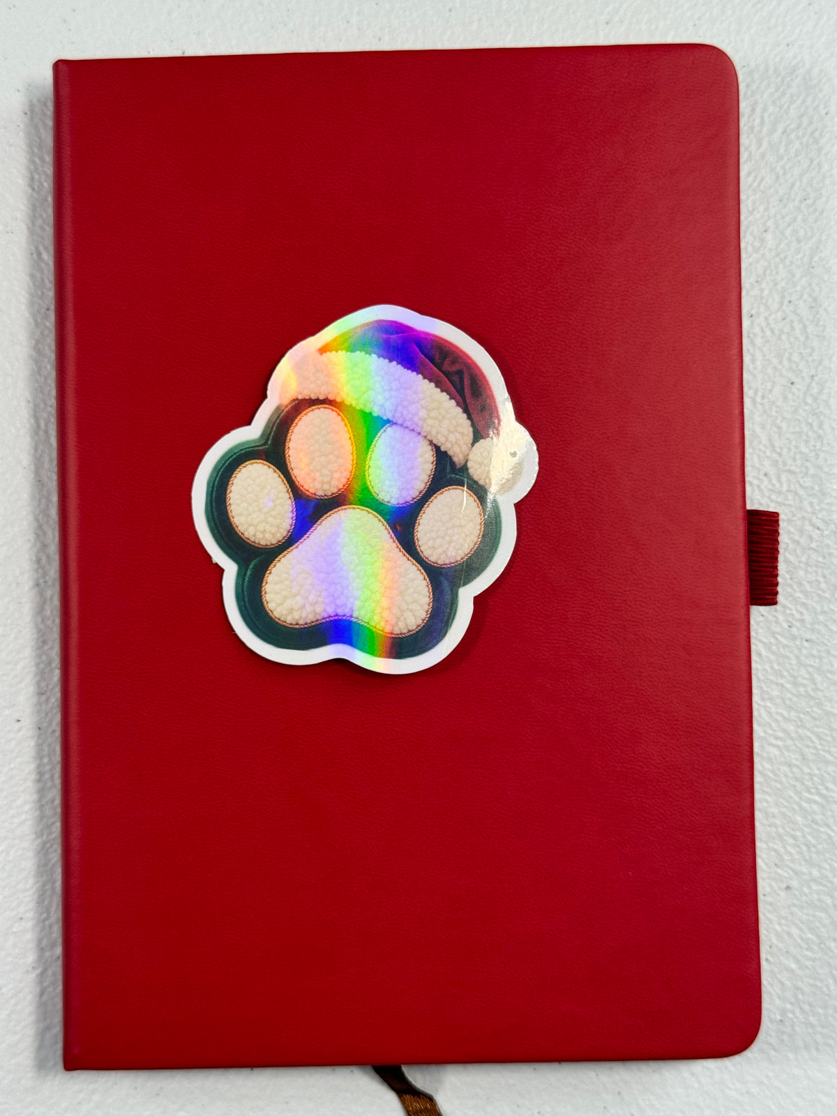 Christmas Paw Holographic Sticker