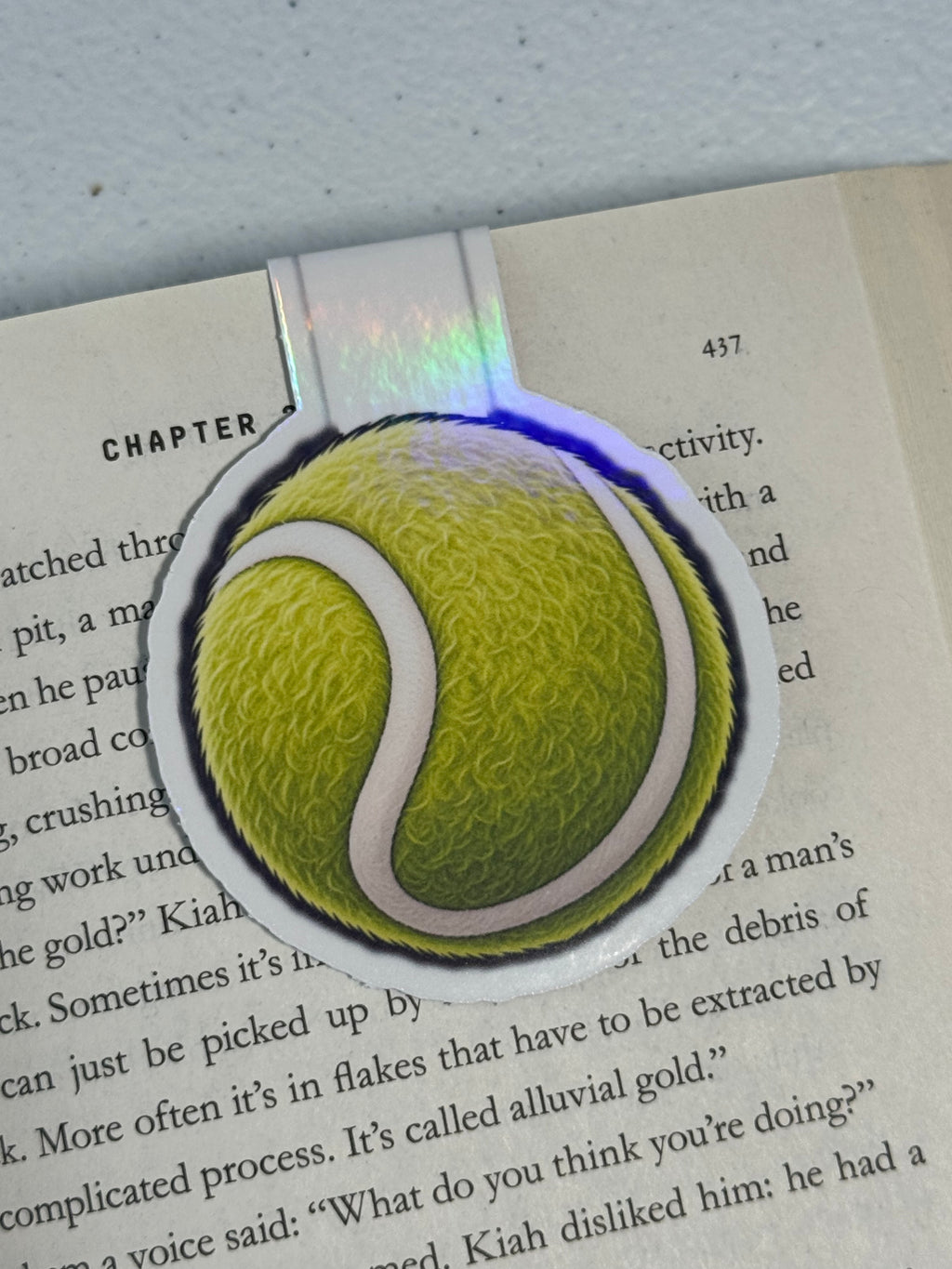 Tennis Ball Holographic Magnetic Bookmark