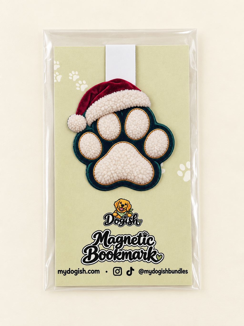 Christmas Paw Magnetic Bookmark