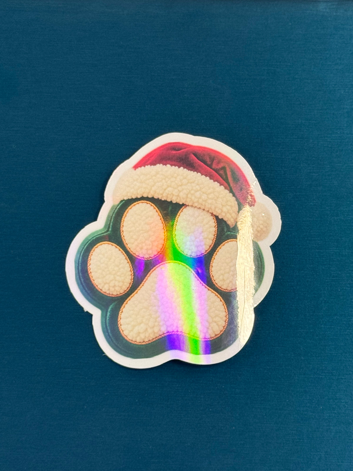 Christmas Paw Holographic Sticker