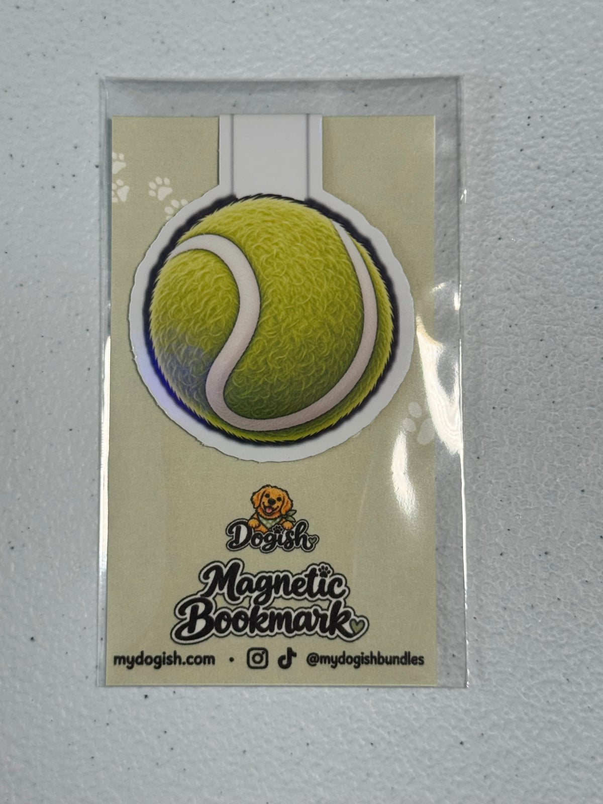 Tennis Ball Holographic Magnetic Bookmark